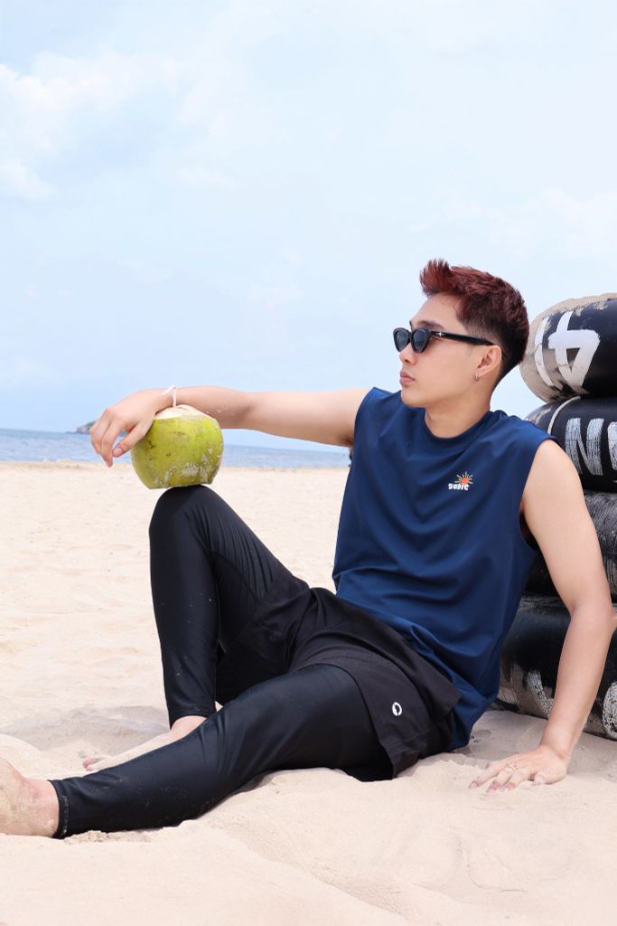 Áo Tank Rashguard biển Surfing Tank Summer Navy, ảnh 6