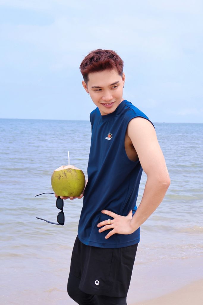 Áo Tank Rashguard biển Surfing Tank Summer Navy, ảnh 5