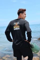 Áo tay dài đi biển Rashguard Loose Summer Black 9