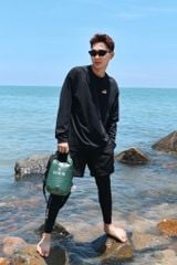 Áo tay dài đi biển Rashguard Loose Summer Black 6