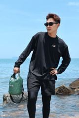 Áo tay dài đi biển Rashguard Loose Summer Black 3