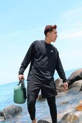 Áo tay dài đi biển Rashguard Loose Summer Black 5