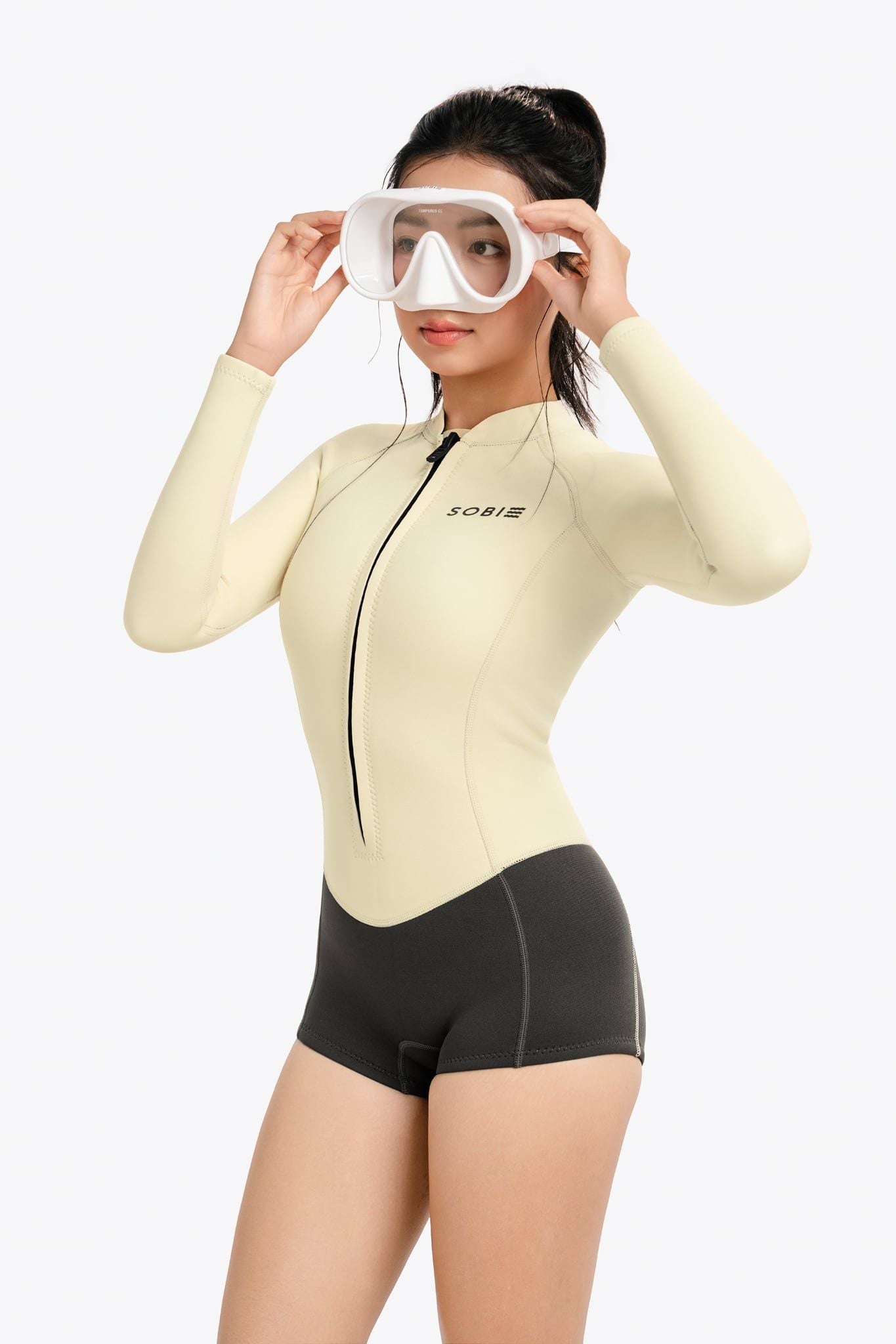 Wetsuit Nữ SOBIE tay dài Half Body giữ nhiệt 1.5mm Ocean Santa