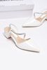 [Best Seller] Giày Cao Gót Đế Vuông 3cm Dây Đính Đá Merly 1047 Trắng Bóng, Sandal Quai Hậu Bít Mũi, Giày Công Sở Nữ, Giày Cao Gót Bigsize, Slingback, Giày Cưới, Cao Gót Mũi Nhọn