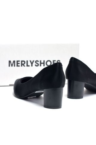 [New Color] Giày Mũi Nhọn Bít Mũi 5cm Merly 1069 Đen Mờ Mịn, Giày Công Sở Nữ Êm Chân, Giày Da Nữ Công Sở, Giày Cao Gót Big Size
