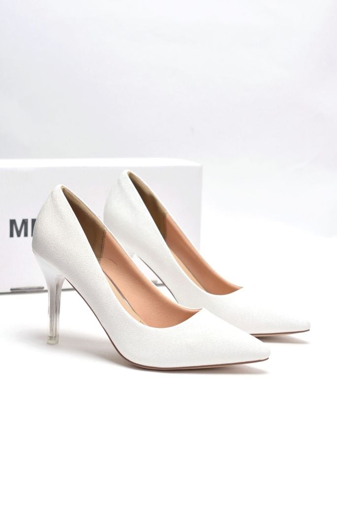 Giày Cao Gót Đi Tiệc Trắng Mũi Nhọn Gót Trong Merly 1207 Trắng Nhũ Bigsize 35-42, Giày Cao Gót Trắng, Giày Đi Tiệc, Giày Công Sở Nữ, Giày Cưới Cô Dâu