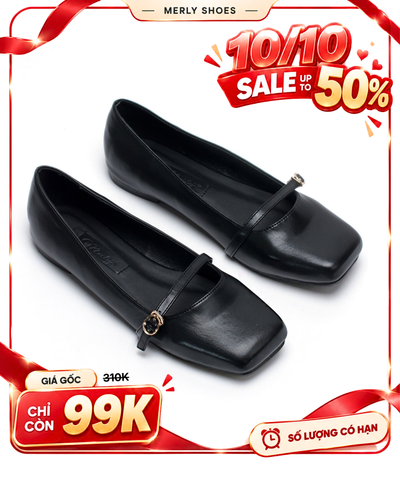 [Restock] Giày Búp Bê Mary Jane Đen Merly 1473, Giày Búp Bê Quai Ngang, Giày Mũi Vuông Nữ, Giày Búp Bê Có Quai Hàn Quốc, Giày Bệt Nữ Giày Công Sở Nữ, Giày Bệt Nữ, Giày Nữ Big Size