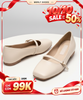 [Restock] Giày Búp Bê Mary Jane Merly 1473 Trắng Ngà , Giày Búp Bê Quai Ngang, Giày Mũi Vuông Nữ, Giày Búp Bê Có Quai Hàn Quốc, Giày Công Sở Nữ, Giày Bệt Nữ, Giày Nữ Big Size