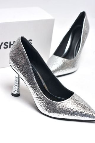 [Restock] Giày Cao Gót Đi Tiệc Bạc Bóng Gót 7cm Mạ Bạc Merly 1476 Bạc Ánh Gương Crystal Size 35-43, Giày Đi Tiệc Nhẹ Sang Trọng, Giày Cao Gót Big Size, Giày Công Sở Nữ