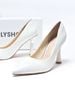 [New] Giày Cao Gót Trắng Mũi Nhọn Gót Bạc 7cm Merly 1476 Trắng Bóng Size 35-43, Giày Đi Tiệc Nhẹ Sang Trọng, Giày Cao Gót Big Size, Giày Công Sở Nữ
