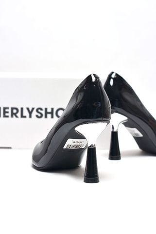 [Restock] Giày Cao Gót Đen Mũi Nhọn Da Bóng Gót 7cm Mạ Bạc Merly 1476 Size 35-43, Giày Đi Tiệc Nhẹ Sang Trọng, Giày Cao Gót Big Size, Giày Công Sở Nữ