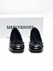 [New Color] Giày Búp Bê Đen Mũi Vuông Nơ Merly 1482 Đen Bóng Phong Cách Tiểu Thư, Giày Bít Mũi Nữ, Giày Công Sở Nữ, Giày Bệt Big Size, Giày Búp Bê Bigsize
