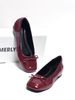 [New Color] Giày Búp Bê Đỏ Mũi Vuông Nơ Merly 1482 Đỏ Cherry Phong Cách Tiểu Thư, Giày Bít Mũi Nữ, Giày Công Sở Nữ, Giày Bệt Big Size, Giày Búp Bê Bigsize