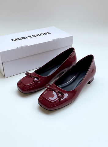 Giày Búp Bê Đỏ Bóng Merly