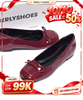 [New Color] Giày Búp Bê Đỏ Mũi Vuông Nơ Merly 1482 Đỏ Cherry Phong Cách Tiểu Thư, Giày Bít Mũi Nữ, Giày Bệt Big Size, Giày Búp Bê Bigsize