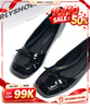 [New Color] Giày Búp Bê Đen Mũi Vuông Nơ Merly 1482 Đen Bóng Phong Cách Tiểu Thư, Giày Bít Mũi Nữ, Giày Công Sở Nữ, Giày Bệt Big Size, Giày Búp Bê Bigsize