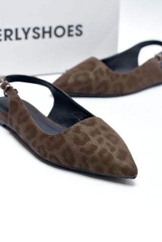 Giày Công Sở Nữ Êm Chân Bệt Màu Da Beo Nâu, Giày Công Sở Bigsize Nữ