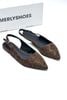 [SL giới hạn] Giày Bệt Mũi Nhọn Họa Tiết Beo Hở Gót Êm Chân Merly 1520 Màu Nâu Size 35-43, Giày Búp Bê Mũi Nhọn, Giày Công Sở Nữ