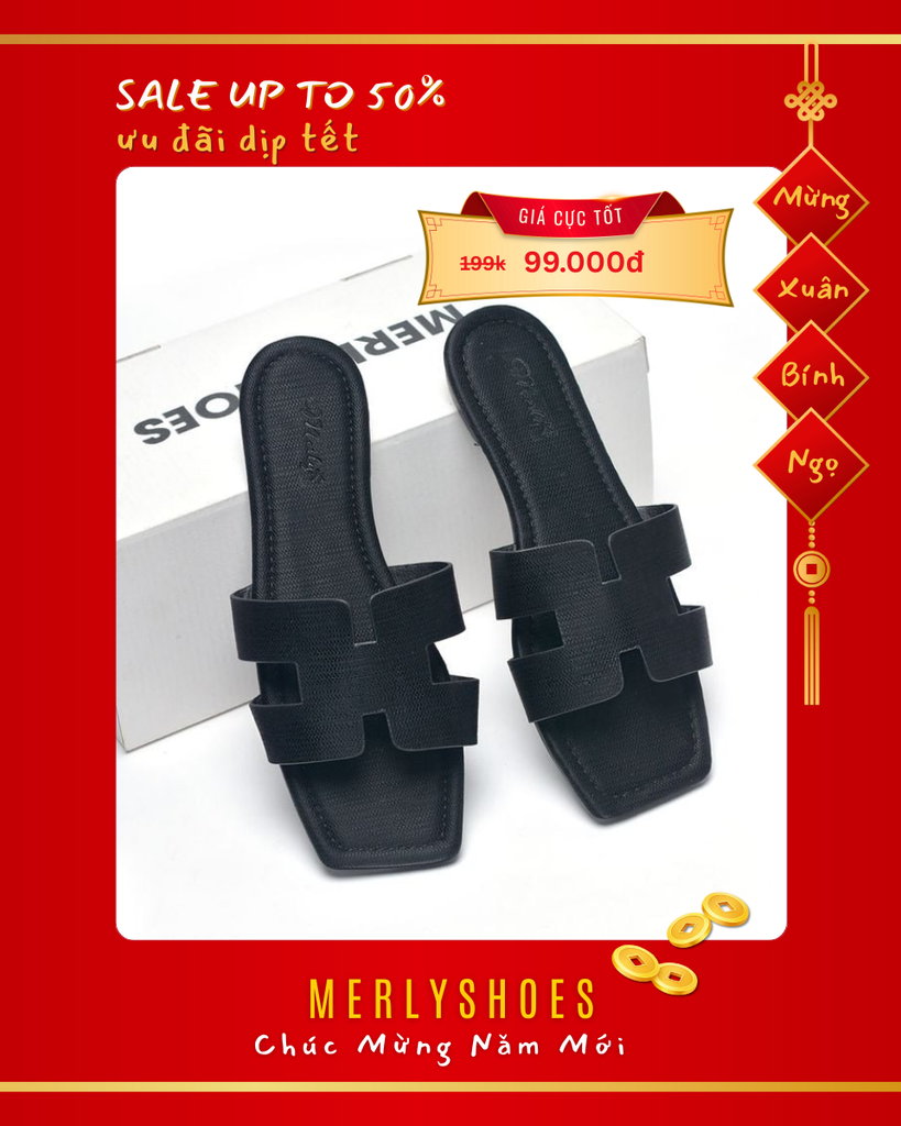 Dép Chữ H Nữ Mềm Thương Hiệu Merly 1558 Đen Vân Bigsize 35-43, Dép Nữ Big Size, Dép Quai Ngang Nữ, Dép Nữ Cao Cấp, Dép Lê Nữ, Shop Giày Dép Big Size Nữ