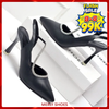 Giày Cao Gót Đen Mũi Nhọn 9cm Đính Đá Big Size 35-43 Thương Hiệu Merly 1577 Đen Mờ, Giày Slingback, Sandal Bít Mũi Hở Gót, Giày Đi Tiệc, Giày Cao Gót Big Size