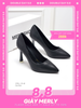 Giày Công Sở Nữ Lót Mút Êm Chân, Giày Big Size 35-43, Giày Cao Gót Mũi Nhọn, Giày Bít Mũi Nữ Thương Hiệu Merly 1578 Đen Mờ