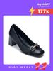 Giày Cao Gót Đế Vuông 6cm Khóa Ngang Merly 1581 Màu Đen, Giày Cao Gót Big Size 35-43, Giày Bít Mũi Nữ, Giày Công Sở Nữ, Giày Mũi Vuông Da Microfiber Mềm Mát & Chống Bám Bẩn Cao, Giày Cao Gót Big Size