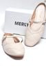 [New] Giày Sục Nữ Quai Ngang Chần Chỉ Merly 1584 Kem Sữa Da Mờ Mịn Mềm, Dép Sục Bệt Nữ Đế Cao Su Chống Trơn,  Dép Sục Bít Mũi, Giày Sục Big Size 35-43