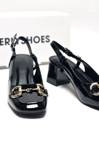 Giày Cao Gót 5cm Mũi Vuông Khóa Gucci, Giày Cao Gót Bigsize Merly