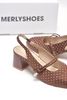 [New Arrivals] Giày Búp Bê Cao Gót Có Quai Ngang Đế Vuông 5cm Phong Cách Tiểu Thư Merly 1588 Nâu Chấm Bi, Giày Nữ Công Sở, Giày Mary Jane, Giày Cao Gót Big Size, Giày Slingback, Giày Chấm Bi