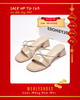 Guốc Quai Ngang Đế Vuông Thấp 3cm Màu Nude Quai Ngang Dây Nơ Nhỏ, Dép Tiểu Thư, Dép Cao Gót, Guốc Nữ Big Size Merly 1596 Kem Bóng