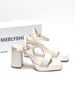 [10cm] Giày Sandals Đúp Mũi Quai Ngang Đế Vuông Cao 10cm Merly 1597-10P Trắng Kem Ivory Size 35-42, Sandal Cao Gót, Xăng Đan Cao Gót, Sandal Bigsize, Giày Cao Gót Big Size, Giày Tăng Chiều Cao Cho Nữ