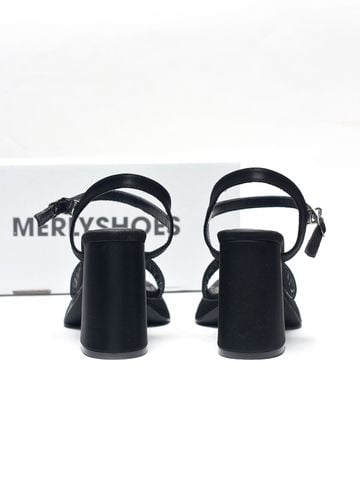 [10cm] Giày Sandal Cao Gót Đế Vuông Có Đúp Mũi Êm Chân Merly 1597-10p Đen Huyền Mịn Size 35-42, Sandal Cao Gót, Xăng Đan Cao Gót, Sandal Bigsize, Giày Cao Gót Big Size, Giày Tăng Chiều Cao Cho Nữ