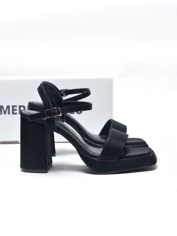 [10cm] Giày Sandal Cao Gót Đế Vuông Có Đúp Mũi Êm Chân Merly 1597-10p Đen Huyền Mịn Size 35-42, Sandal Cao Gót, Xăng Đan Cao Gót, Sandal Bigsize, Giày Cao Gót Big Size, Giày Tăng Chiều Cao Cho Nữ