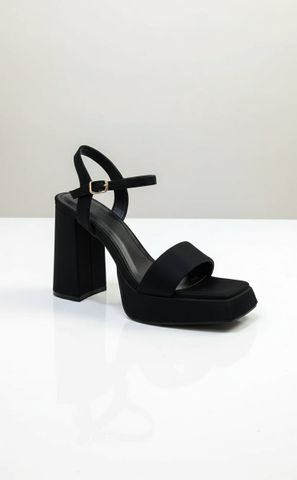 [10cm] Giày Sandal Cao Gót Đế Vuông Có Đúp Mũi Êm Chân Merly 1597-10p Đen Huyền Mịn Size 35-42, Sandal Cao Gót, Xăng Đan Cao Gót, Sandal Bigsize, Giày Cao Gót Big Size, Giày Tăng Chiều Cao Cho Nữ