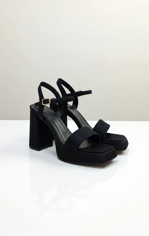 [10cm] Giày Sandal Cao Gót Đế Vuông Có Đúp Mũi Êm Chân Merly 1597-10p Đen Huyền Mịn Size 35-42, Sandal Cao Gót, Xăng Đan Cao Gót, Sandal Bigsize, Giày Cao Gót Big Size, Giày Tăng Chiều Cao Cho Nữ