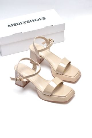 Sandal Cao Gót Đúp Mũi Vuông Thấp 7cm Bigsize 35-42, Giày Sandal Công Sở Đúp Mũi Chống Mỏi Chân