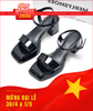 Sandal Cao Gót Đế Đúp 7cm Mũi Vuông Merly 1597-7P Đen Bóng, Xăng Đan Đế Cao, Giày Cao Gót Big Size 35-42