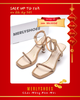 Giày Đi Tiệc Sandal Cao Gót Quai Ngang Đính Đá Đế Đúp 7cm Mũi Vuông, Giày Xăng Đan Cao Gót Big Size Merly 1600 Nâu Vintage