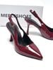 Giày Cao Gót Đỏ Mũi Nhọn Hở Gót Slingback Size 35-43 Thương Hiệu Merly 1604 Đỏ Bóng 9cm, Giày Cao Gót Đi Tiệc, Giày Cao Gót Big Size, Giày Cao Gót 9cm, Giày Công Sở Nữ