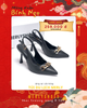 Giày Cao Gót Đen Mũi Nhọn Khóa Ngang Sang Trọng Slingback Bigsize 35-43 Merly 1604 Đen Khóa, Giày Công Sở Nữ Sang Chảnh