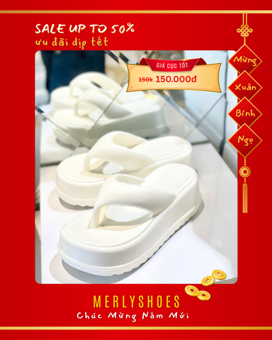 Dép Xỏ Ngón Cao Gót EVA Big Size 1610N - Thời Trang Hè 2025, Đế Cao 7cm, Phong Cách Hàn Quốc