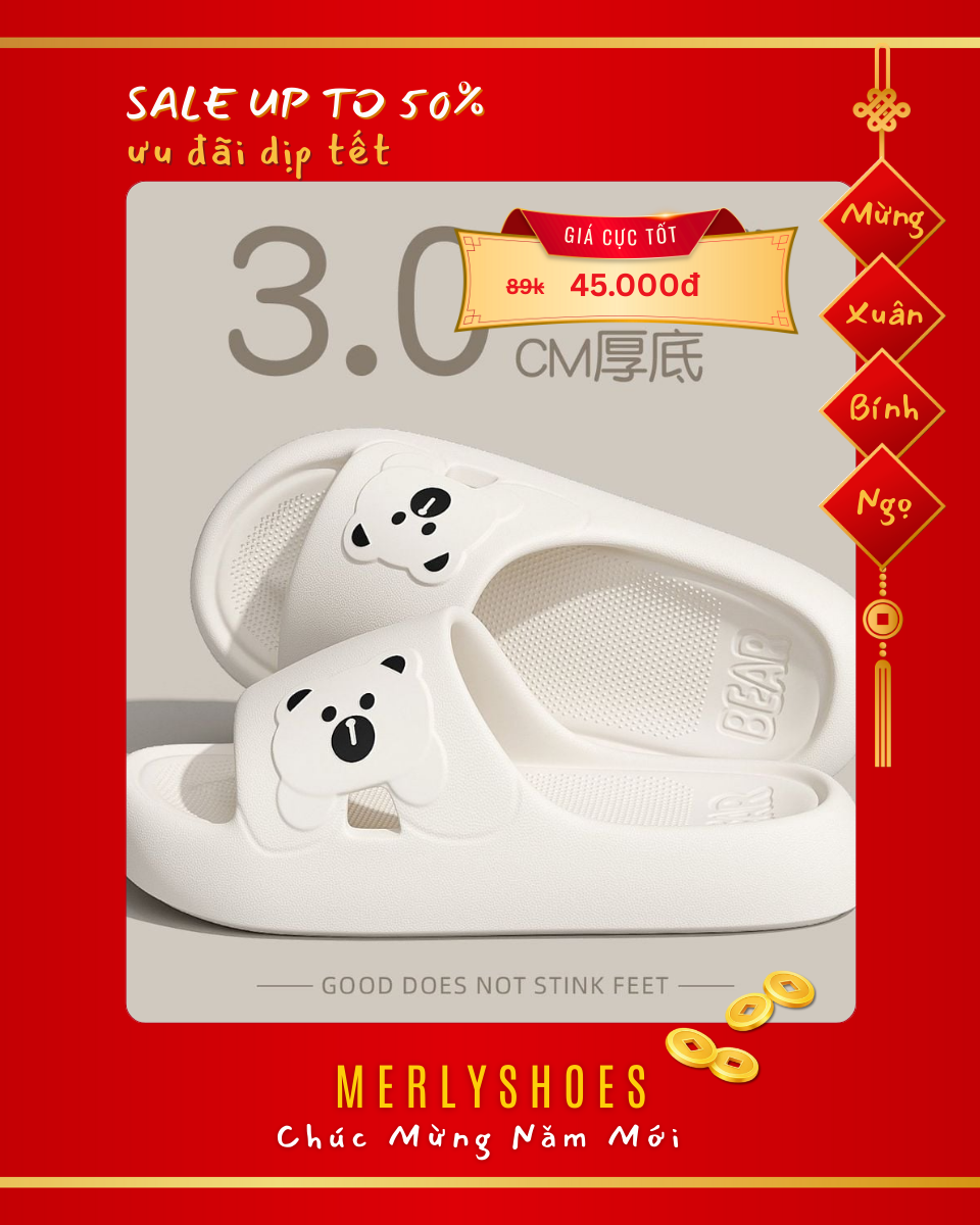 Dép Nhựa Nữ Quảng Châu Bigsize 36-45 Nhựa EVA Đế Bám Nền 1617N Trắng / Hồng / Đen, Dép Đi Mưa, Dép Đi Trong Nhà