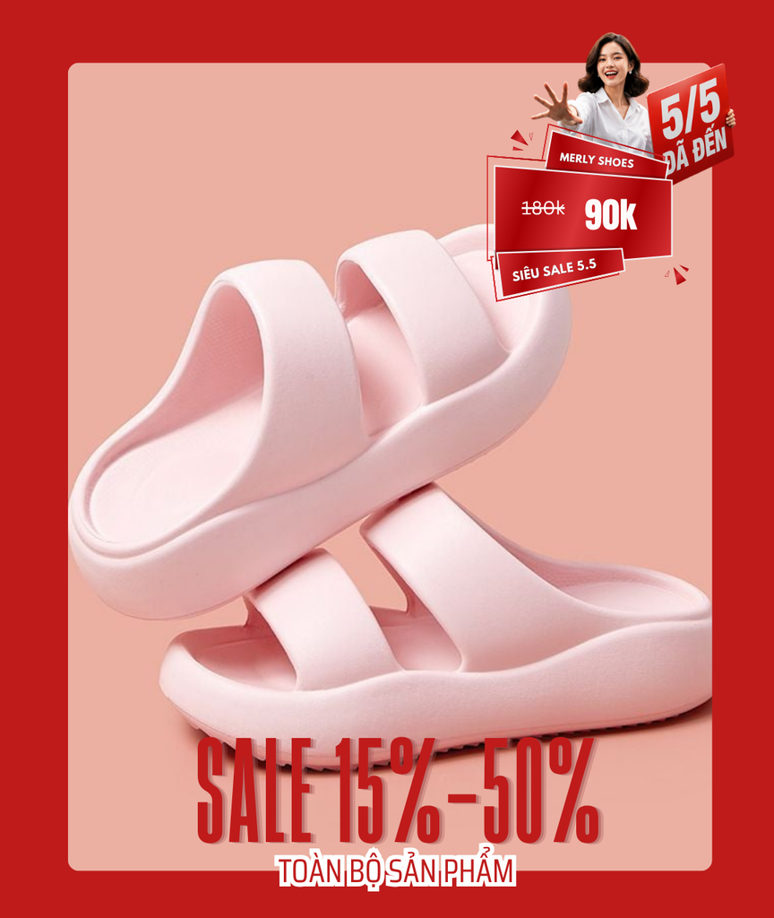Dép Đi Mưa 1621N Trắng / Hồng / Đen Nhựa EVA Đế Bánh Mì Hai Quai Ngang Đơn Giản Năng Động Size 36-41 Form To, Dép Bánh Mì Nữ, Dép Nữ Quai Ngang