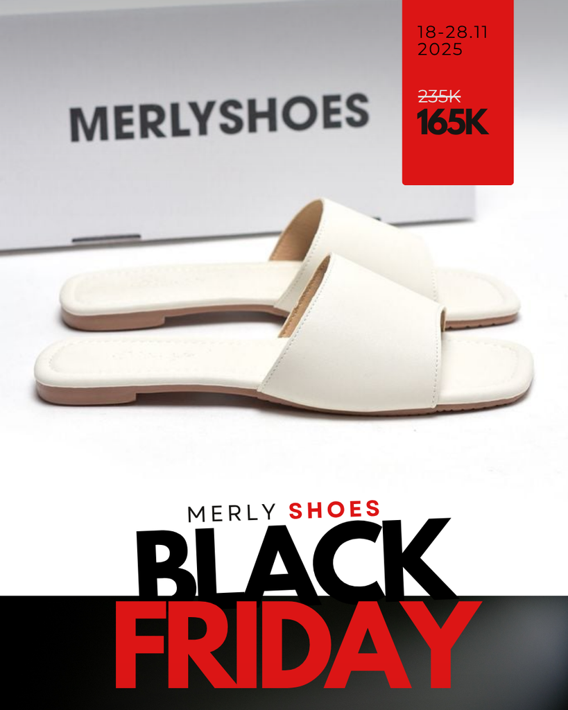 Dép Lê Nữ Trắng Quai Ngang Da Mềm Merly 1633 Trắng Champagne