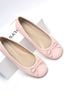 Giày Búp Bê Hồng Nơ Nhí Mũi Tròn Da Mềm Mại Merly 1636 Hồng Mờ, Giày Ballet Nữ Big Size 35-43 Chuẩn Form, Phiên Bản Cải Tiến Của Giày Búp Bê Nơ 1038