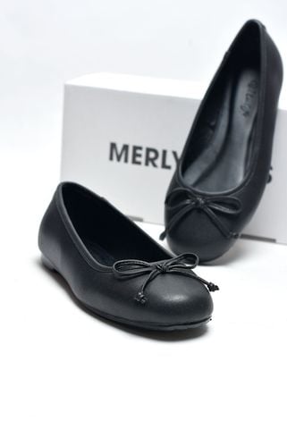 [Restock] Giày Búp Bê Đen Nơ Nhí Mũi Tròn Da Mềm Mại Merly 1636 Đen, Giày Búp Bê Big Size 35-43 Chuẩn Form, Phiên Bản Cải Tiến Của Giày Búp Bê Nơ 1038