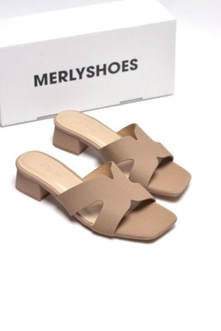 Guốc Nữ Chữ H Đế Thấp 3cm Merly 1637 Màu Nâu Vân Êm Ái BH 1 Năm, Guốc Nữ Bigsize 35-43, Dép Nữ Cao Gót