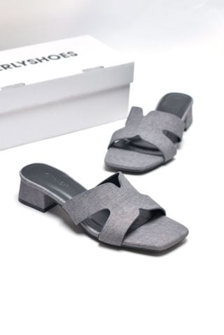 Guốc Nữ Chữ H Đế Thấp 3cm Merly 1637 Xám Jean Vintage Êm Ái, Dép Nữ Bigsize 35-43, Dép Quai Ngang Nữ