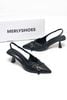 [New Arrivals] Giày Sandal Bít Mũi Quai Hậu 6cm Khóa Chéo Gọn Chân Thương Hiệu Merly 1638 Đen Mờ, Giày Cao Gót Slingback, Giày Cao Gót Đen Mũi Nhọn, Giày Công Sở Nữ, Giày Cao Gót Big Size, BH 1 Năm