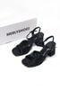 Sandals Cao Gót 7cm Quai Ngang Mềm Công Sở Merly 1641 Đen Vân Mây Size 35-43, Giày Xăng Đan Cao Gót Quai Ngang, Giày Công Sở Nữ